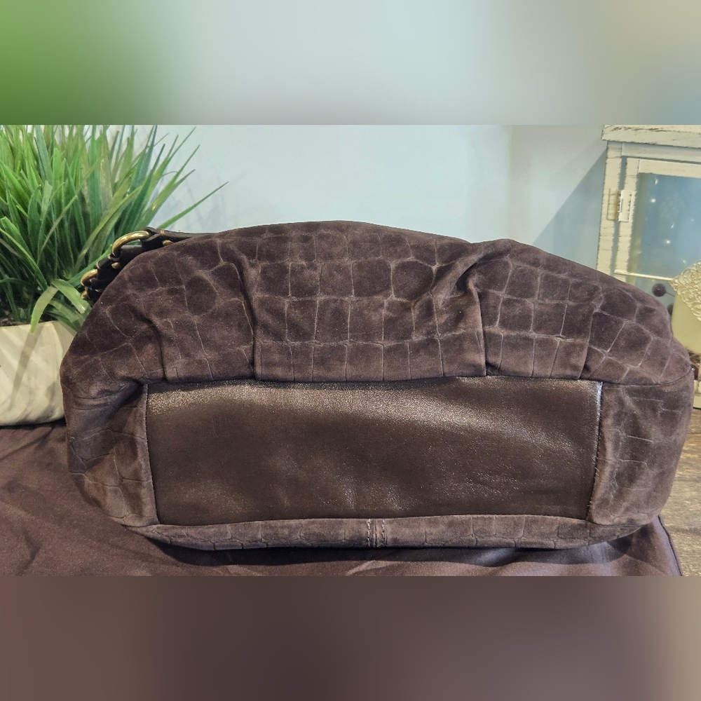 Coach Madison Embossed Suede Leather Shoulder Bag - Picture 9 of 13